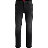 HUGO för män. 50524229 Extra slim fit-jeans i djupsvart stretchdenim (29/32), Casual, Ekologisk bomull, Hållbar