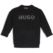 HUGO Kids' knitted sweater dress with studded logo