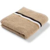 BOSS Cotton hand towel with signature stripe