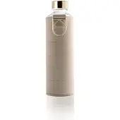 EQUA Mismatch vattenflaska i glas + beige konstläderomslag 750ml
