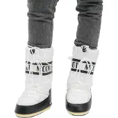 Moon Boot för kvinnor. 80D1400440 Icon Nylonstövlar svart, vit (39/41), Karta, Ingen, Casual, Snö