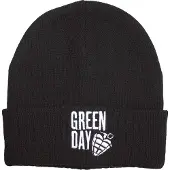 Ginza.se Green Day: Unisex Beanie Hat/Stacked Logo & Grenade (Black)