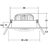 Brumberg Downlight BB37, dimbar, Svart, Vardagsrum / matsal, Aluminium / grå / zink, Downlights