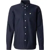 Lyle & Scott Skjorta Enfärgad Oxford Blå örkblå Storlek