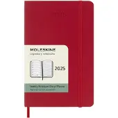 Moleskine 12M Weekly Notebook Hardcover 2025 Pocket Red