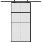 vidaXL Skjutdörr med hårdvara 102,5x205 cm ESG-glas och aluminium