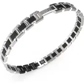 GUESS Montecarlo tvåfargat silver och svartfärgat armband JUMB04030JWSTBKT/U