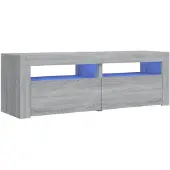 vidaXL TV-bänk med LED-belysning grå sonoma 120x35x40 cm