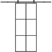 vidaXL Skjutdörr med beslagset ESG glas och aluminium 90x205 cm