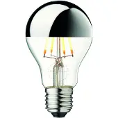 Design By Us LED-lampa E27 med spegelsockel, silver, 3,6 W, 2 700 K, dimbar , E27 3,6 W LED, dimbara, Glas