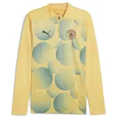 Puma Manchester City Träningströja Pre Match 1/4 Blixtlås - Gul/Blå - , storlek Medium