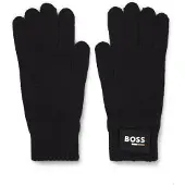 BOSS Kids' black gloves with logo detail