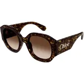 Chloé Rund Dam Dark Havana Brun Gradient CH0234S