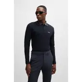 BOSS för män. 50525153 Polo Plisy 2 marinblå (3XL), Casual, Bomull, Lång ärm, Marino