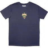 Ginza.se Pantera: Unisex T-Shirt/Mini Leaf Skull (Navy Blue) (Medium)
