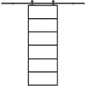 vidaXL Skjutdörr med beslagset ESG glas och aluminium 76x205 cm