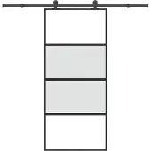 vidaXL Skjutdörr med beslagset härdat glas och aluminium 90x205 cm