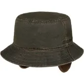 Stetson Bucket Hat with Earflaps Cotton/Polyester Brown