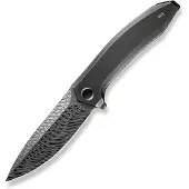 We Knife Acuminal WE23070-DS1 Fafnir Damasteel, Polished Gray Titanium, pocket knife