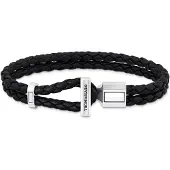 Thomas Sabo Rebel At Heart Double svart läderarmband A2148-682-11-L21