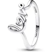 Pandora Moments non-stackable Handwritten Love Ring Sterling silver ring 193058C00-54