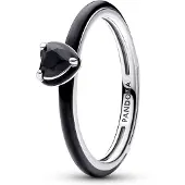 Pandora ME Black Chakra Heart Ring Sterling silver Enamel ring 193088C01-52