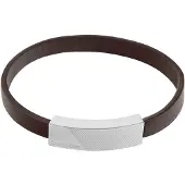 Calvin Klein Logo Plaque Leather Bracelet