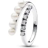 Pandora Timeless sterling silver bypass pave pärlring 193145C01-52