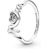 Pandora Non-stackable Mom Pavé Heart Sterling silver ring 191149C01-54