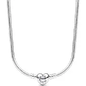 Pandora Moments Heart Clasp Snake Chain Necklace Sterling silver halsband 393091C00-45
