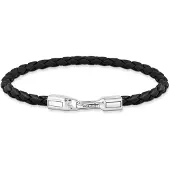 Thomas Sabo Rebel At Heart svart läderarmband 4 mm A2147-682-11-L17