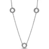 Pandora Signature Pave Circles Chain Sterling silver halsband 393162C01-50