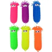 Johntoy Funky Worm Squeeze, Throw & Catch Squishy Sensory Toy - 28 cm - Blandade