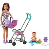 Barbie Skipper Barnvakt med Barnvagn