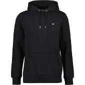 Gant för män. 2007058 Sweatshirt med huva och svart sköld (S), Casual, Bomull, Lång ärm