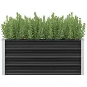 vidaXL Odlingslåda upphöjd antracit 100x40x45 cm galvaniserat stål