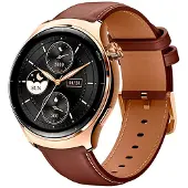 Mibro Lite 3 Pro - Smart klocka med rem - läder - handledsstorlek: upp till 246 mm - display 1.32 - Bluetooth, NFC - 57.15 g - guldrosa