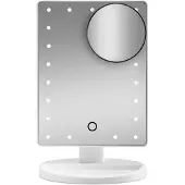 Ginza.se Gillian Jones - Makeup Mirror with LED Light, Touch Function, and GWP Suction Cup Mirror - White