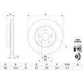 Bosch Bromsskiva 0 986 479 F72 fram, ventilerad, höggradigt förkolnad, 1 Stycke