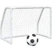vidaXL Barnfotbollsmål 2 st med boll vit 64x35x48 cm metall