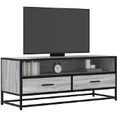 vidaXL Tv-bänk grå sonoma 100x34,5x40 cm konstruerat trä och metall