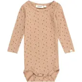 Lil´ Atelier Lil' Atelier Body l/ä - NbfGago - Noos - Nougat m. Blommor - - 1 år (80) - Body L/Ä
