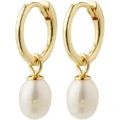 Pilgrim Örhängen 'BERTHE' guld / pärlvit