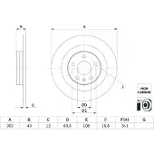 Bosch Bromsskiva 0 986 479 F31 bak, full, höggradigt förkolnad, 1 Stycke
