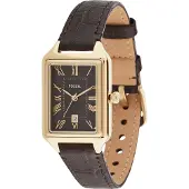Fossil Analog klocka 'Raquel' mörkbrun / guld
