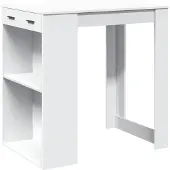 vidaXL Barbord vit 102x70x103,5 cm konstruerat trä