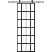 vidaXL Skjutdörr med beslagset ESG glas och aluminium 76x205 cm