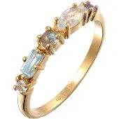 Elli PREMIUM Ring ljusblå / guld / vit