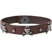 Scalpers Armband brun / silver