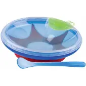 Nuby Värmeskål m. Sked - Blå - - One Size - Skål